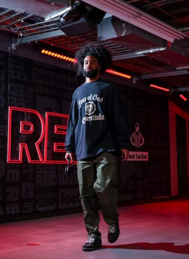 Jordan 1 Retro Low x Travis Scott 'Black Phantom' portée par Coby White sur le compte Instagram @chicagobulls