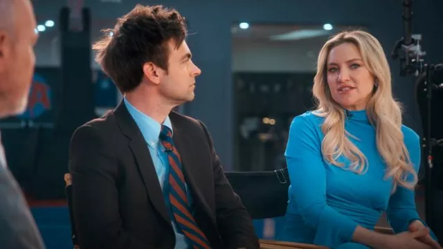 Victoria Beckham Asymmetric Draped Midi Dress worn by Isla Gordon (Kate Hudson) as seen in Running Point (S01E03)