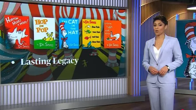 Ann Taylor Le pantalon droit en tissage croisé porté par Jericka Duncan tel qu’on le voit dans CBS Evening News le 3 mars 2025