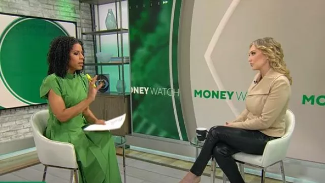 Ann Taylor Asymmetrical Zip Wool Blend Moto Jacket worn by Kelly O'Grady as seen in CBS Mornings on March 3, 2025