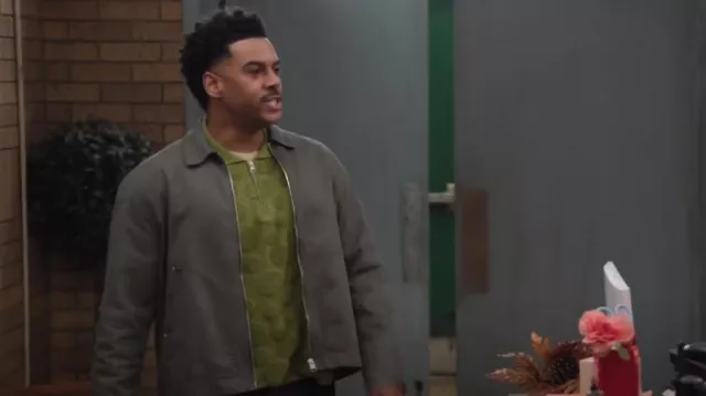 Frame Garment Washed Trucker Jacket worn by Tariq (Zack Fox) as seen in Abbott Elementary (S04E16)