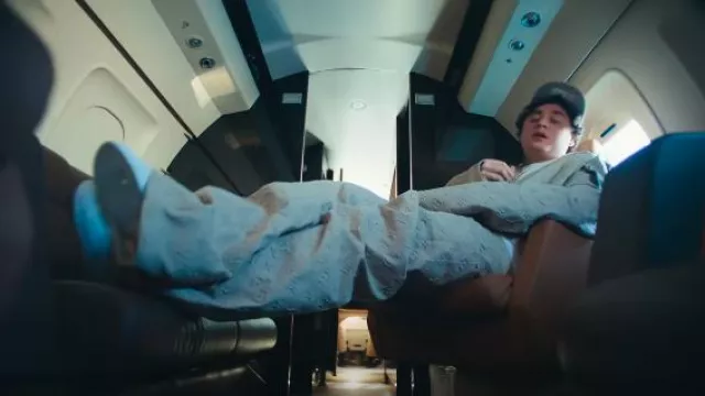 Louis Vuitton Ivory Monogram Embossed Skate Jeans worn by Ohgeesy in OhGeesy - Novio #2 (feat. Junior H) [Official Music Video]