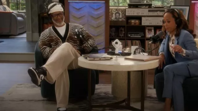 Missoni Wool Cardigan with Macro Zig Zag and Contrasting Ping worn by Poppa (Damon Wayans) as seen in Poppa's House (S01E13)