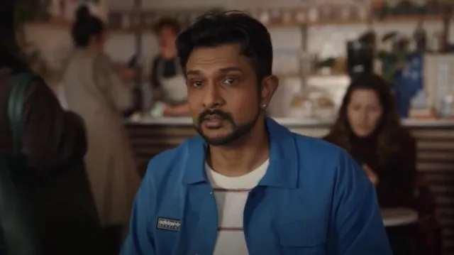 Adidas Wingrove Jacket worn by Jay Arondekar (Utkarsh Ambudkar) as seen in Ghosts (S04E14)