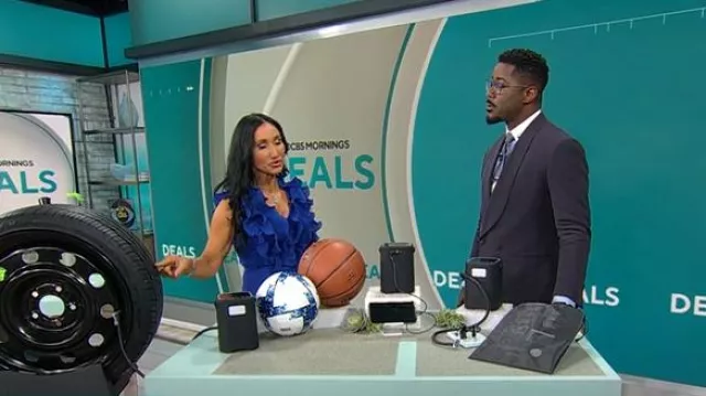 Mono sin mangas Tyra Ruffle nacido en el Báltico usado por Elizabeth Werner como se vio en CBS Mornings el 6 de marzo de 2025