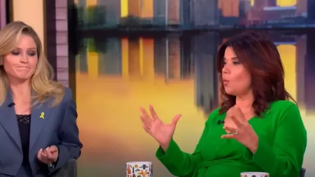 Simkhai Skyla Wrap Sweater Dress worn by Ana Navarro as seen in The View on  March 7, 2025