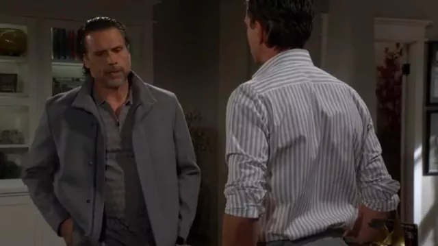 Theory Clarence Wool Melton Coat worn by  Nick Newman (Joshua Morrow) as seen in The Young and the Restless on March 10, 2025