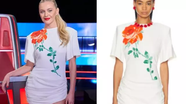 Vestido Estampado de Rosas Blancas (Kelsea Ballerini) en La Voz (S27E06)