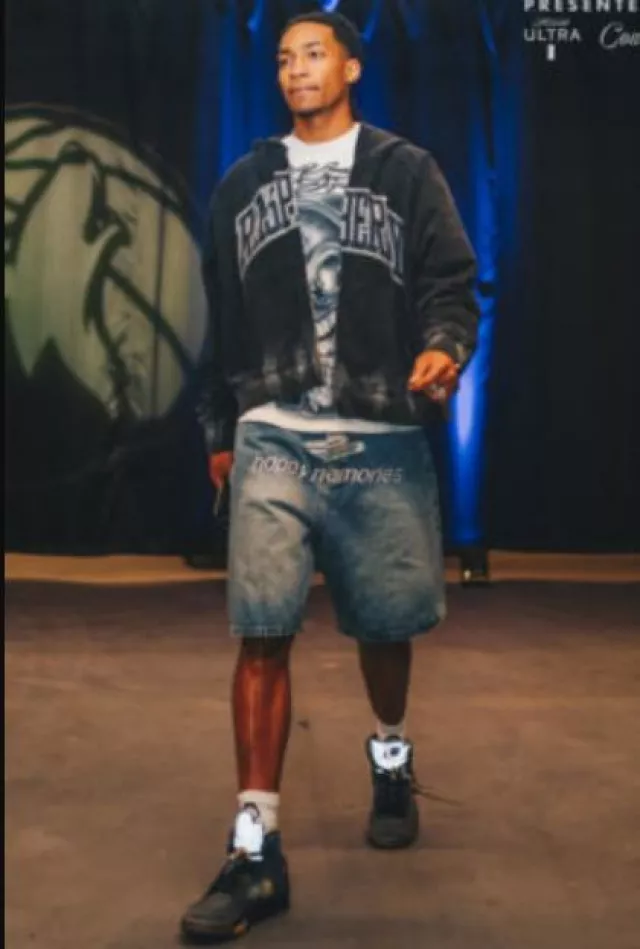 Gold+Vintage Black 'Raspberry' Zip Hoodie worn by Rob Dillingham on the Instagram account @timberwolves
