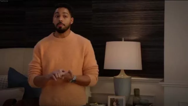 Pull à col rond en tricot bouclé Gant porté par Jordan Baker (Michael Evans Behling) comme on le voit dans All American (S07E06)