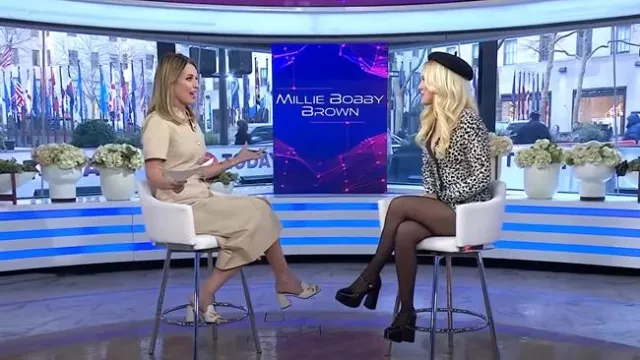 Gucci Slide Sandal With Horsebit worn by Savannah Guthrie as seen in Today on March 11, 2025