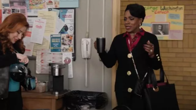 Micas Button Detail Knit Cardigan And Wide-Leg Pants Set worn by Barbara Howard (Sheryl Lee Ralph) as seen in Abbott Elementary (S04E17)