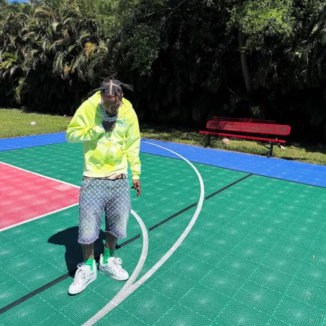 Louis Vuitton Rainbow Monogram Denim Shorts worn by Sauce Walka on the Instagram account @sauce_walka102