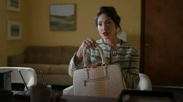 Dasein Fashion Embossed Pattern Two Tone Handbag With Matching Wallet l Dasein worn by Detective Violet Yee (Connie Saltzman) as seen in Law & Order (S24E14)