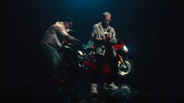 Amiri White & Pink MA-1 Sneakers worn by Casper Mágico in Casper Magico, Lunay, IZaak & Hades66 - Ducati (Video Oficial)