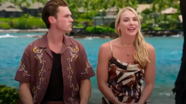 Shein Privé Allover Print Split Thigh Cami Dress worn by Tayler Bird as seen in Temptation Island - Versuchung im Paradies (S06E01)