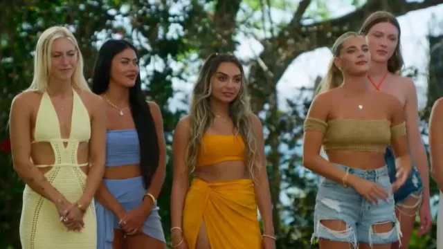 Michael Costella Isla Skort worn by Alex Zamora as seen in Temptation Island(S06E01)