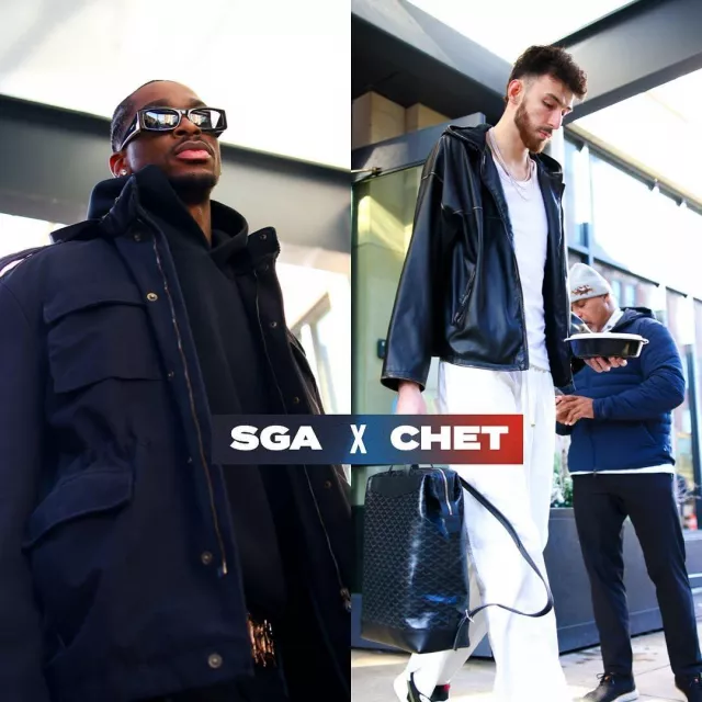 Goyard Jet Black 'Cisalpin' Backpack worn by Chet Holmgren on the Instagram account @okcthunder