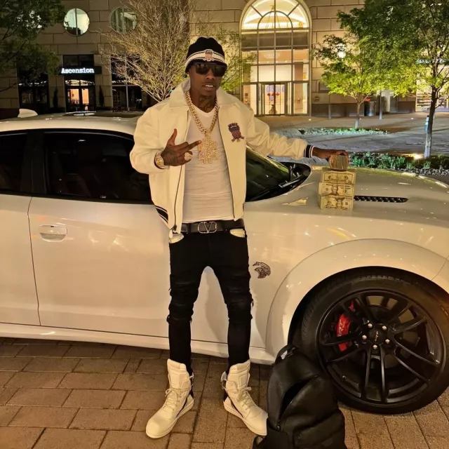 Amiri Black Leather Patch 'Thrasher' Jeans worn by Zillionaire Doe on the Instagram account @zillionairedoe