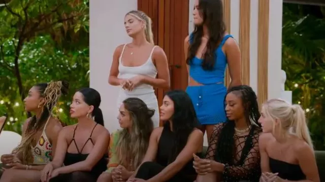 Princess Polly Teya top white worn by Olivia S as seen in Temptation Island (S06E07)