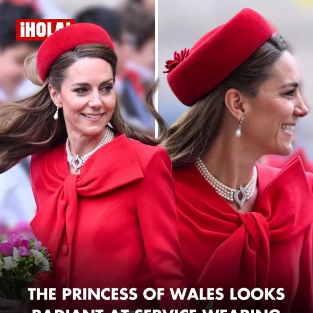 Red Bow Coat worn by Catherine, Duchess of Cambridge on the Instagram account @holausa