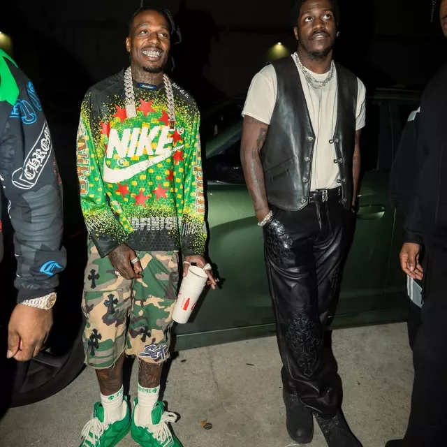 Louis Vuitton Green 'LV Skate' Sneakers worn by Sauce Walka on the Instagram account @sauce_walka102