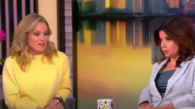 Vince Boucle Crewneck Sweater worn by Sara Haines as seen in The View on March 21, 2025