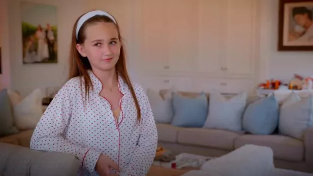 Kate Spade Mini Hearts Long Pj Set worn by Carmen Baldwin as seen in The Baldwins (S01E03)