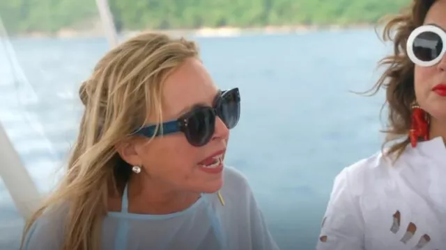 Christian Dior Blue Butterfly Sunglasses worn by Sutton Stracke as seen in The Real Housewives of Beverly Hills (S14E16)