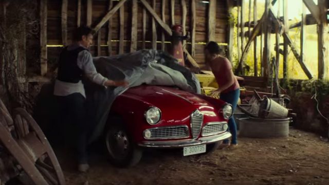 1961 Red Alfa Romeo Giulietta of Martin Terrier (Sean Penn) as seen in The Gunman