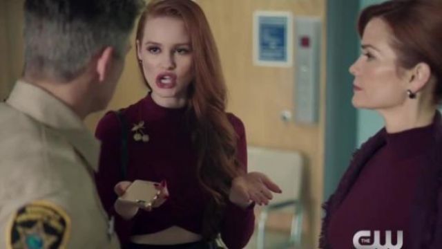 The top Topshop worn by Cheryl Blossom (Madelaine Petsch) in Riverdale S01E07