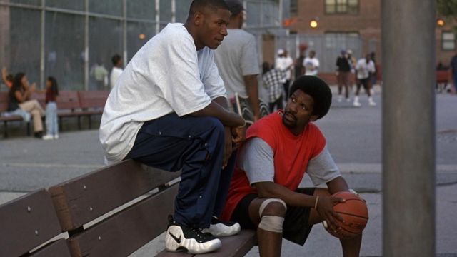 The pair of Nike Air Foamposite Pro "Class of 97" Jesus Shuttlesworth (Ray Allen) in He Got Game | Spotern