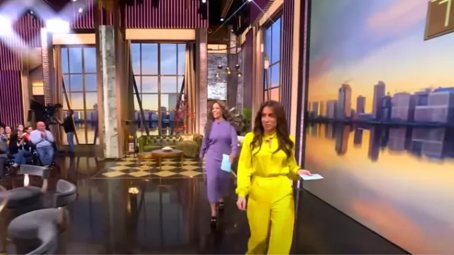 Cinq a Sept Amanda Pants worn by Alyssa Farah as seen in The View on March 28, 2025
