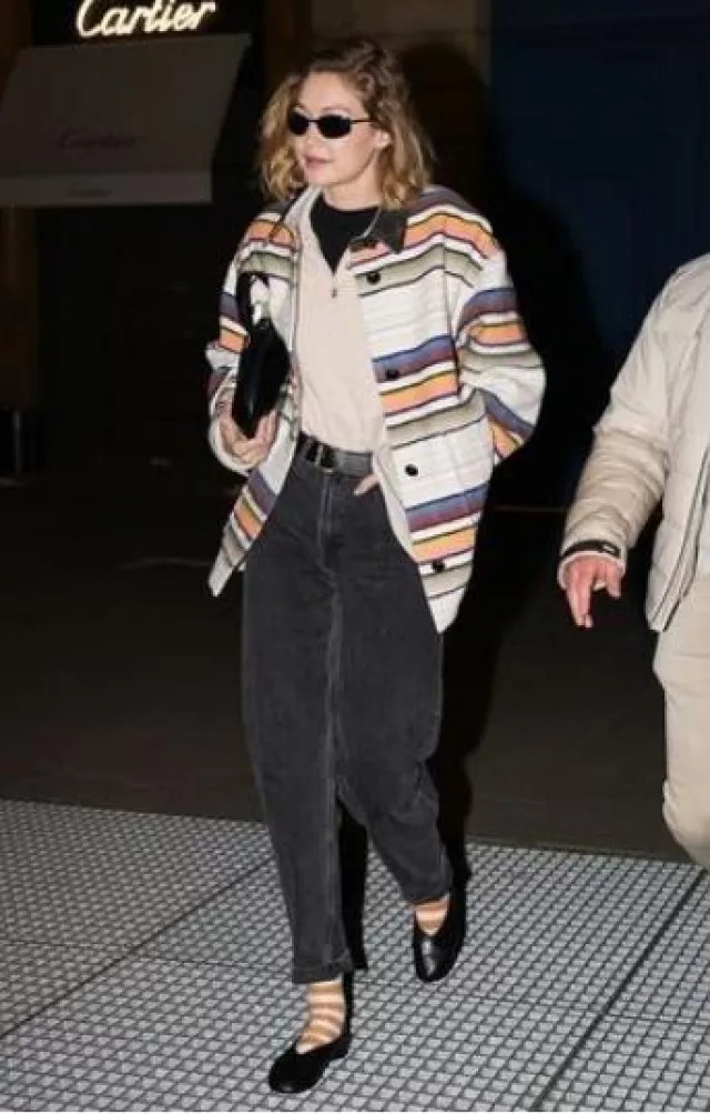 Isabel Marant Dayvi Coat worn by Gigi Hadid in Paris on March 5, 2025