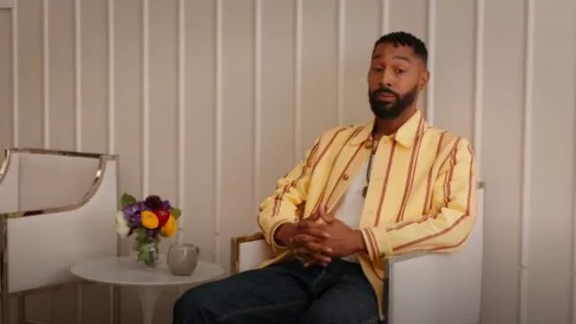 Aimé Leon Dore Blanket Stripe Chore Shirt Yellow worn by Khalil (Tone Bell) as seen in Survival of the Thickest (S02E03)