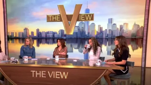 Fendi Double breasted Cady Shirtdress worn by Alyssa Farah as seen in The View on March 31, 2025