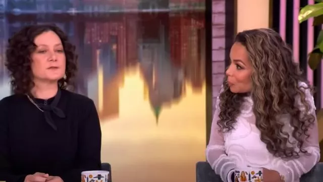 Ulla Johnson Valentina Point D'Esprit Knit Dress worn by Sunny Hostin as seen in The View on March 31, 2025