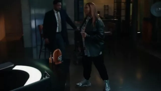 Givenchy Giv 1 Mesh Metallic Clear-sole High-top Sneakers In Grey worn by Robyn McCall (Queen Latifah) as seen in The Equalizer (S05E14)