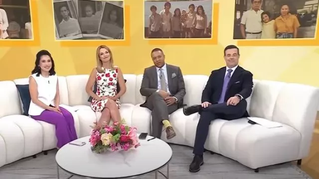 Reiss Fluid Flare Trousers worn by Vicky Nguyen as seen in Today on March 31, 2025