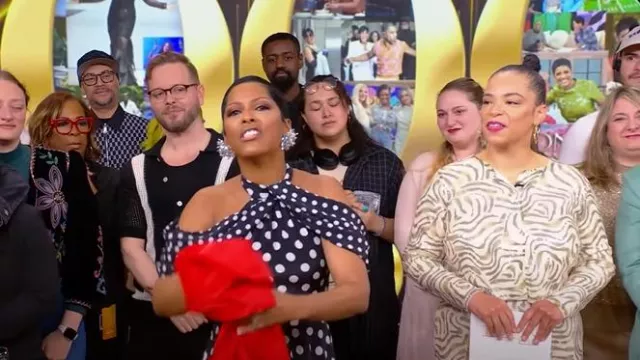 Eloquii Sequin Crop Cardigan worn by Quiana Burns as seen in Tamron Hall Show on March 31, 2025
