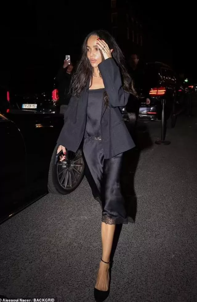 The Row Liisa D’orsay Pump in Leather worn by Zoe Kravitz in Paris on March 7, 2025