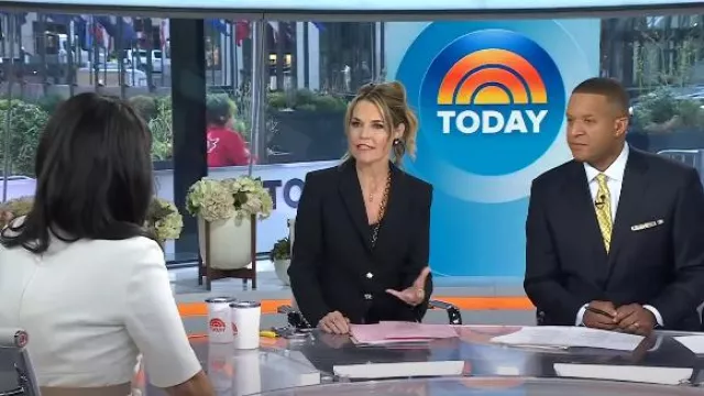 Veronica Beard Izara Dickey Jacket worn by Savannah Guthrie as seen in Today on April 2, 2025