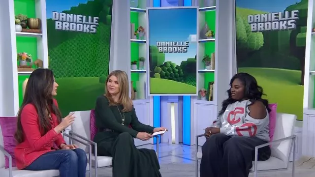 Telfar Infinity Canal Crewneck worn by Danielle Brooks as seen in Today on April 3, 2025