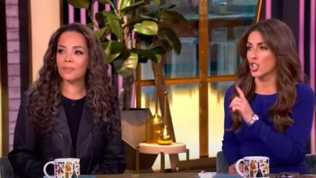 Gap Boatneck Pleated Mini Dress worn by Alyssa Farah as seen in The View on April 3, 2025