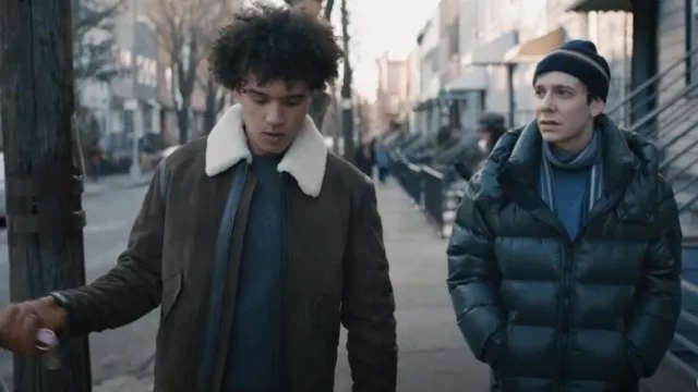 Boss Regular-Fit Suede Jacket with Leather Trims worn by Roy (Hayward Leach) as seen in Elsbeth (S02E16)