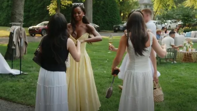 House Of Cb Lady E Strapless Corset Gown worn by Ciara Miller as seen in Summer House (S09E08)