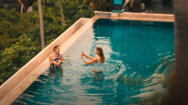 OAS Jagger One-Piece Swimsuit In Print worn by Kate Bohr (Leslie Bibb) as seen in The White Lotus (S03E08)