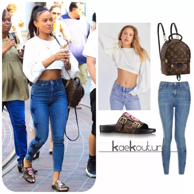 Louis Vuitton World Tour Bom Dia mule worn by Karrueche Tran on the Instagram account @kaekouture