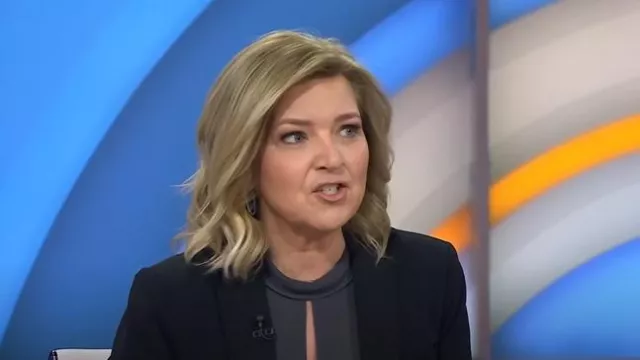 Veronica Beard Scuba Jacket worn by Christine Romans as seen in Today on April 8, 2025