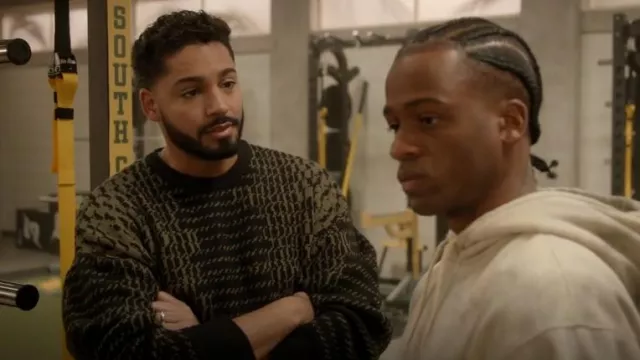 Suéter de cuello redondo de punto kitsch Thrills usado por Jordan Baker (Michael Evans Behling) como se ve en All American (T07E09)